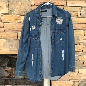 Distressed Blue Jean Jacket